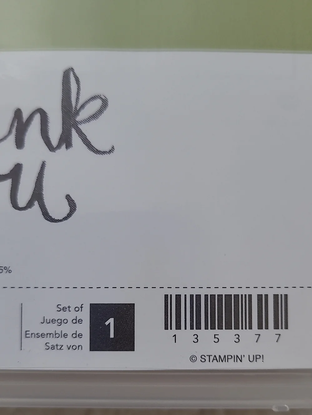 NEW Stampin'Up! Watercolor Thank You Red Rubber Stamp Wood Block 135377 Retired